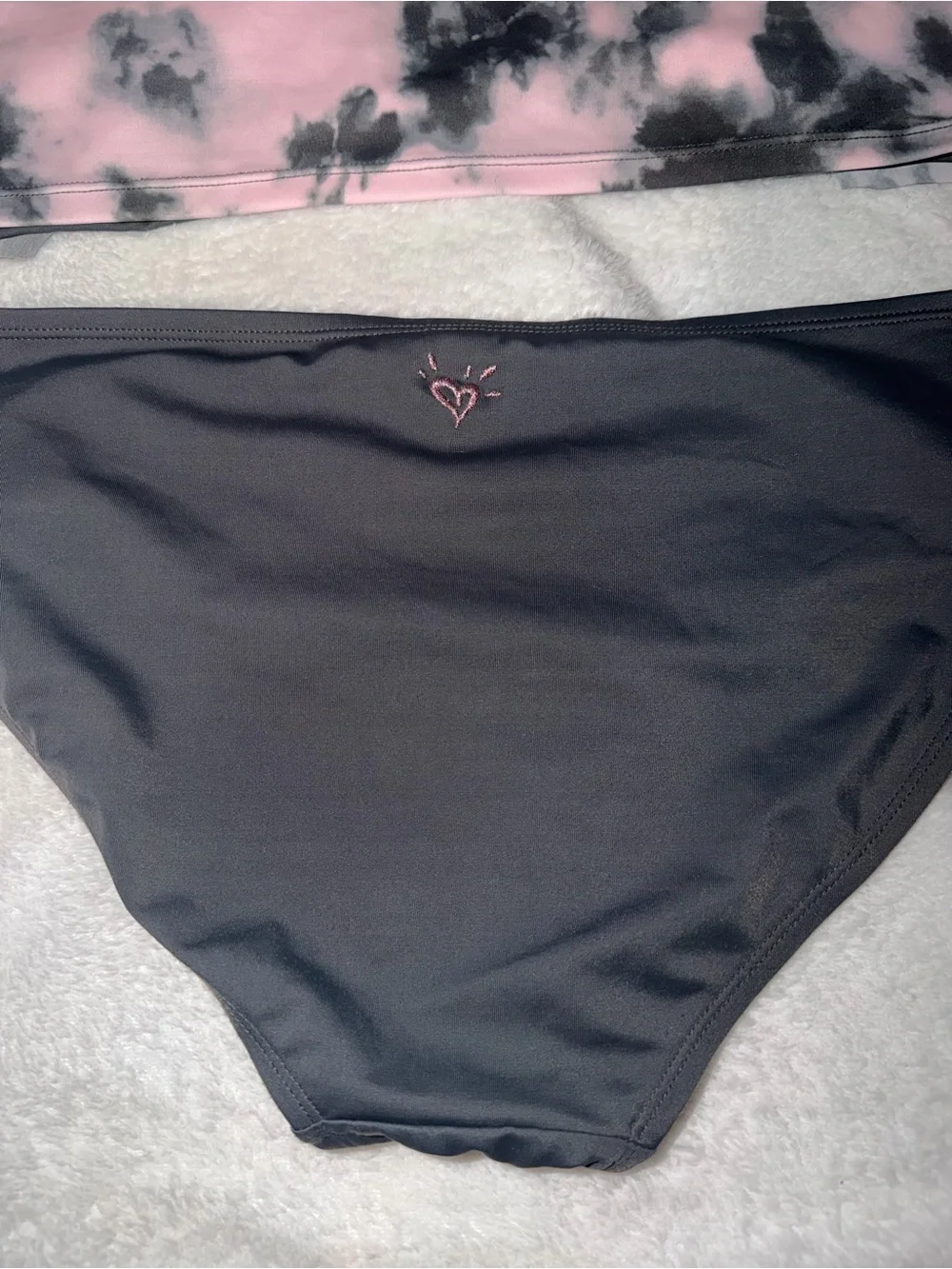 Justice Pink and Gray Ruffle Tankini with Glitter Trim size 20